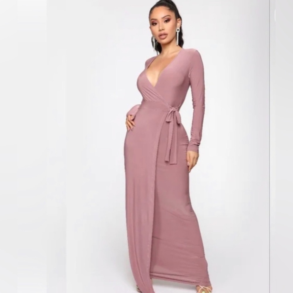 Fashion Nova Elegant Mauve Wrap Dress